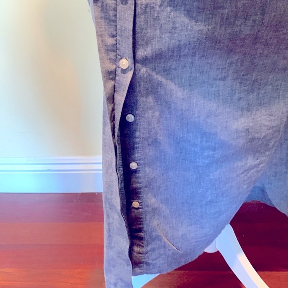 TROVATA Birds of Paradise Chambray Shirt Dress Minimalist Cottagecore Size S - Picture 3 of 8